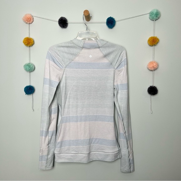 Lululemon Think Fast Long Sleeve Striped Athletic Shirt - Picture 5 of 8